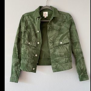 Green Palm Leaf Stretch Kenny Jacket